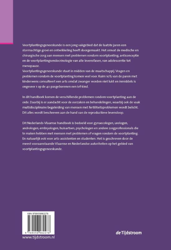 Achterkant van Handboek voortplantingsgeneeskunde