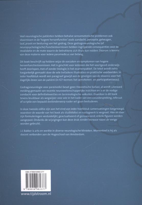 Achterkant van Gedragsneurologie voor paramedici