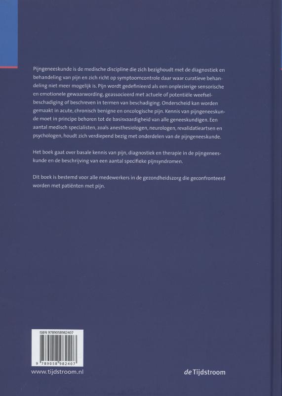 Achterkant van Handboek pijngeneeskunde