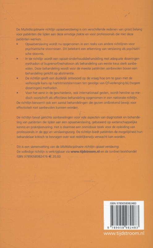 Achterkant van Multidisciplinaire richtlijn opiaatverslaving
