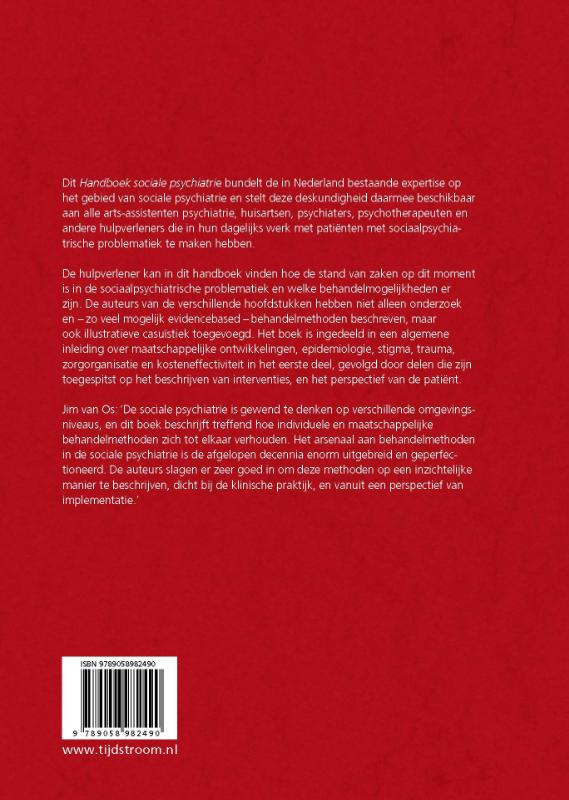 Achterkant van Handboek sociale psychiatrie