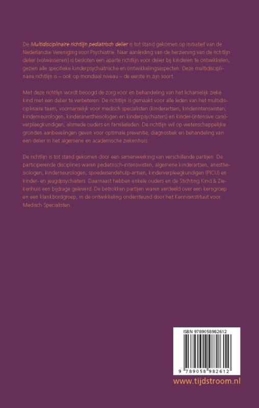 Achterkant van Multidisciplinaire richtlijn pediatrisch delier