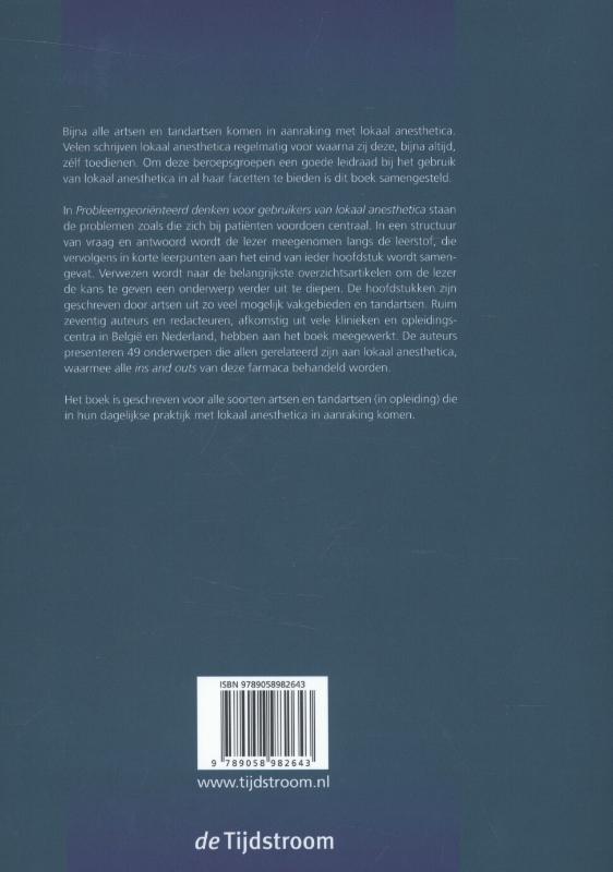 Achterkant van Probleemgeoriënteerd denken voor gebruikers van lokaal anesthetica