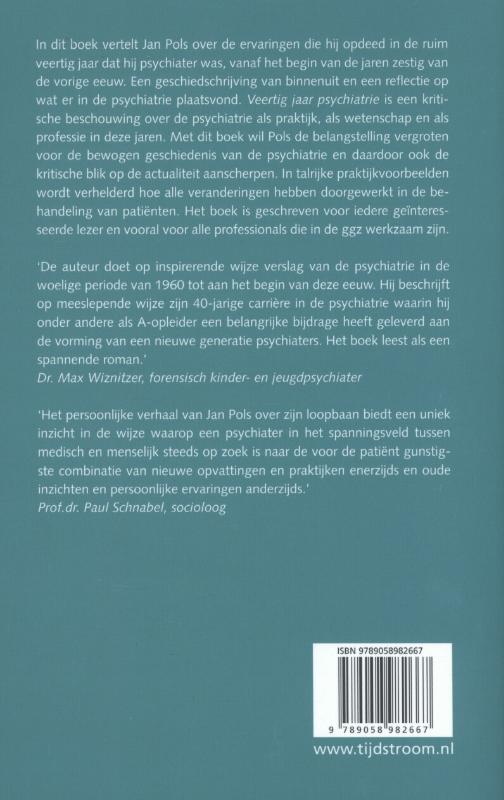 Achterkant van Veertig jaar psychiatrie