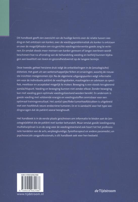 Achterkant van Handboek voeding bij kanker