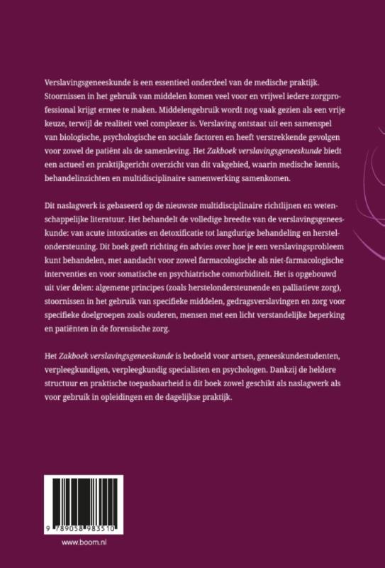 Achterkant van Zakboek verslavingsgeneeskunde