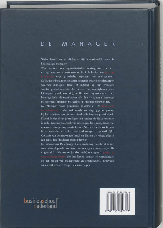 Achterkant van De manager