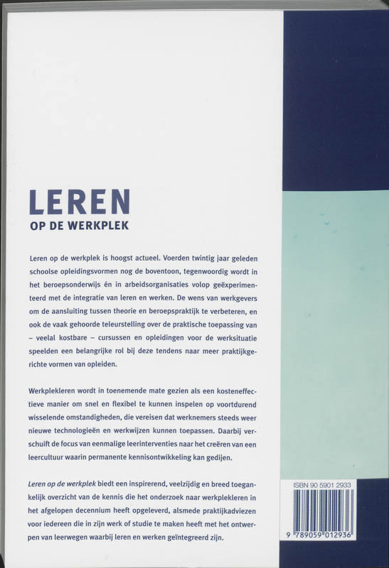 Achterkant van Leren op de werkplek