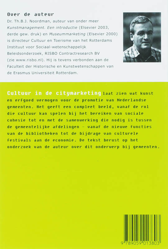 Achterkant van Cultuur in de citymarketing