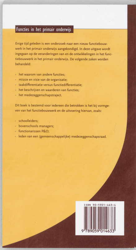 Achterkant van Functies in het primair onderwijs