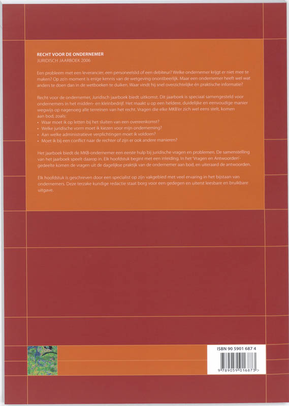 Achterkant van 2006 Recht voor de ondernemer