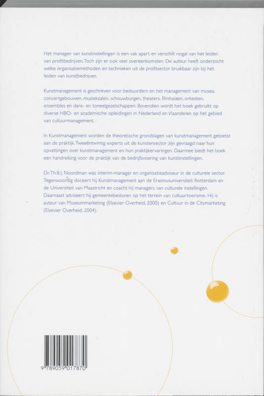 Achterkant van Kunstmanagement