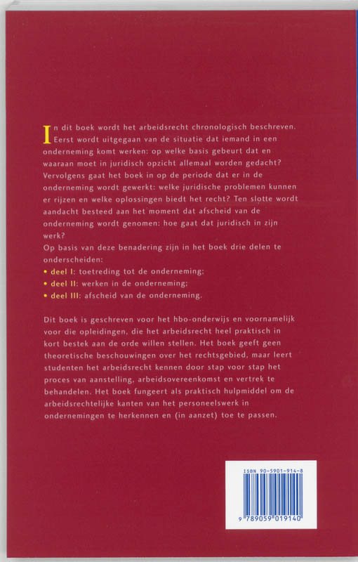 Achterkant van Praktisch arbeidsrecht