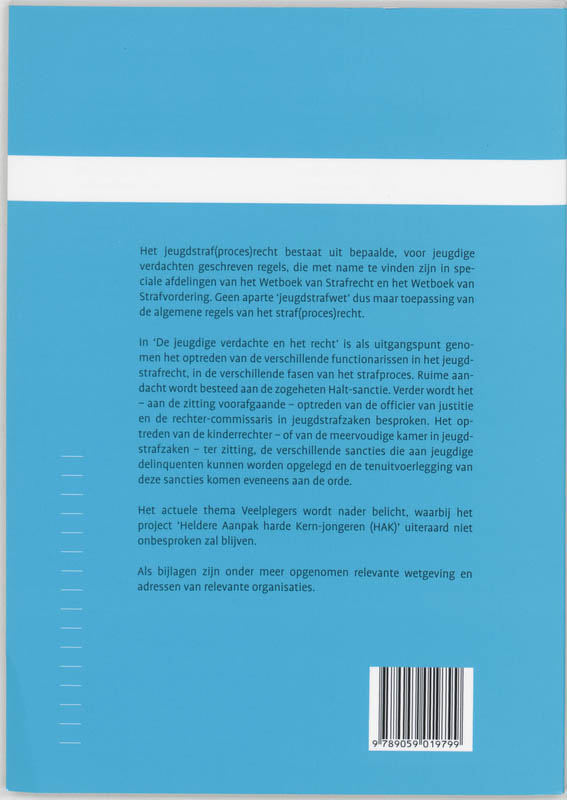 Achterkant van De jeugdige verdachte en het recht