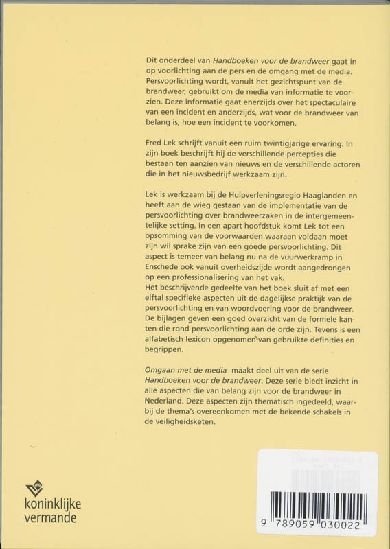 Achterkant van Omgaan met de media