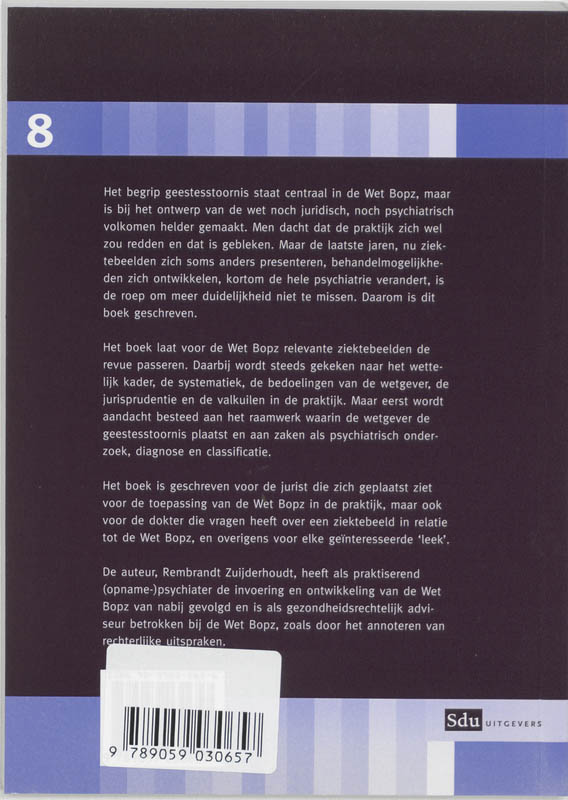 Achterkant van Stoornis en de BOPZ