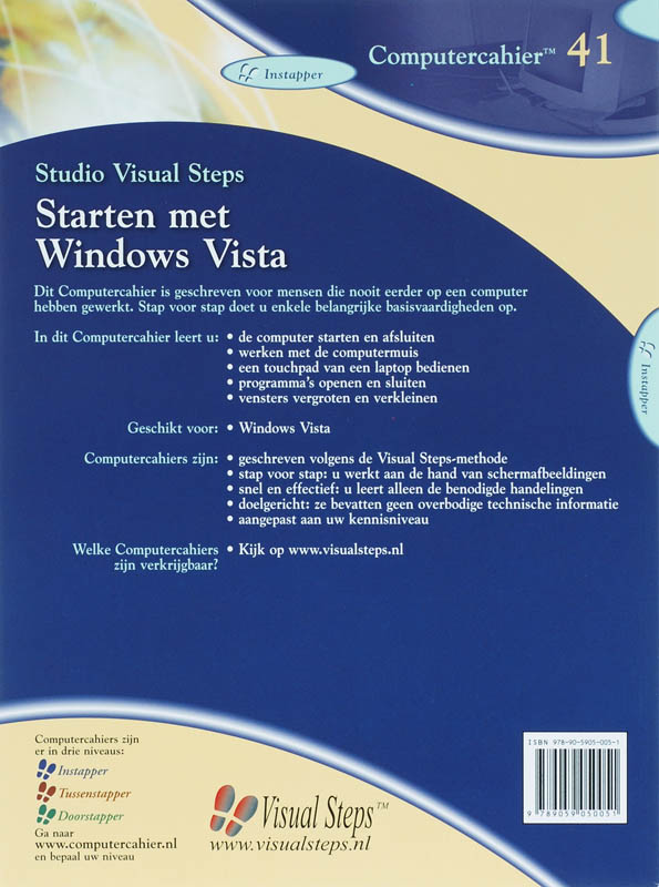 Achterkant van Starten met Windows Vista