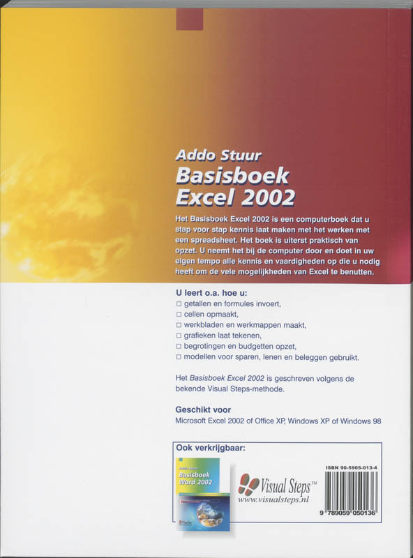Achterkant van Basisboek Excel 2002