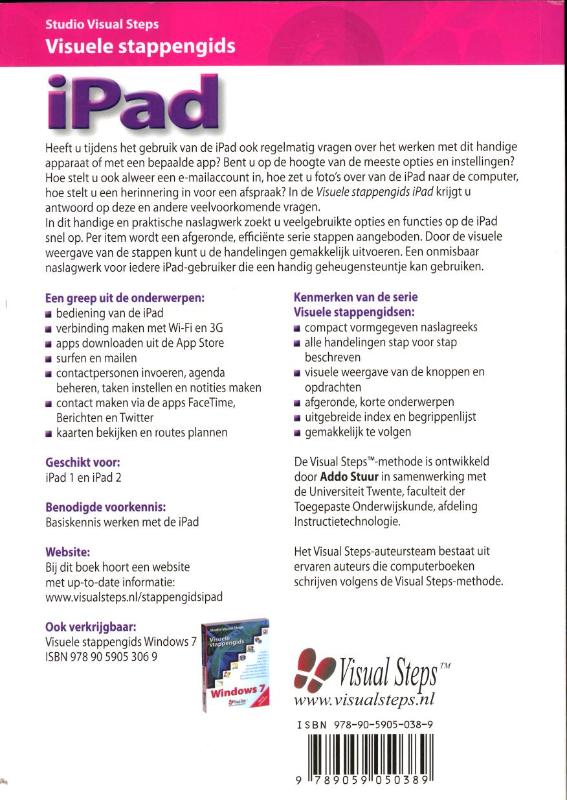 Achterkant van Visuele stappengids iPad