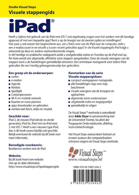 Achterkant van Visuele stappengids iPad