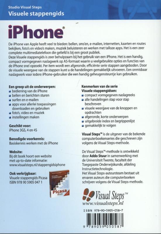 Achterkant van Visuele stappengids iPhone