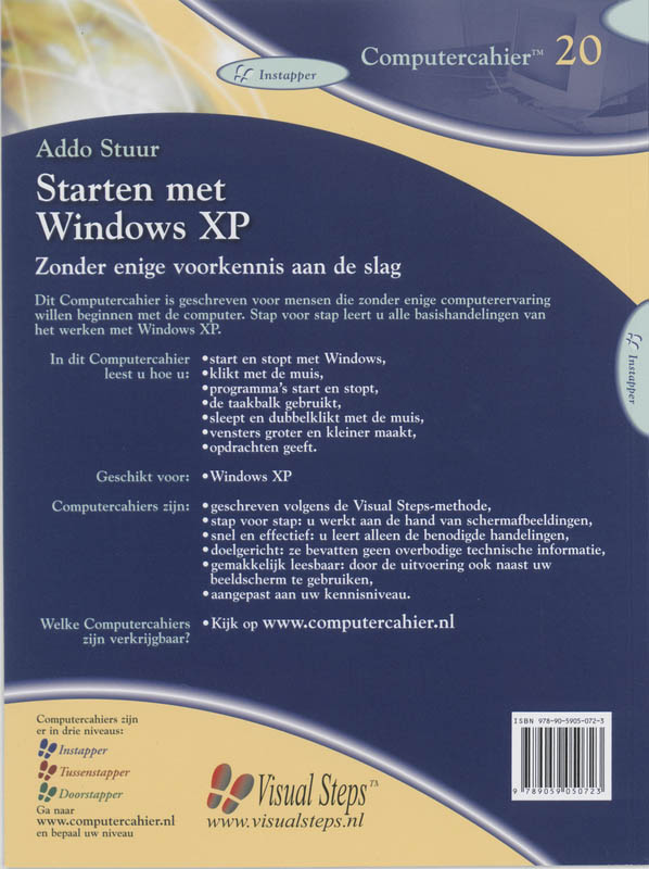 Achterkant van Starten met Windows XP