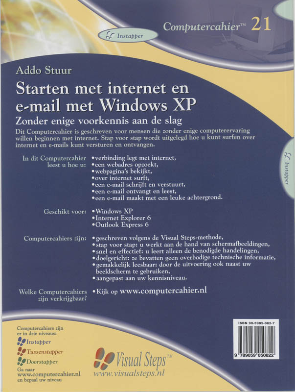 Achterkant van Starten met internet en e-mail met Windows XP