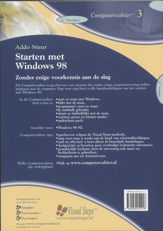 Achterkant van Starten met Windows 98