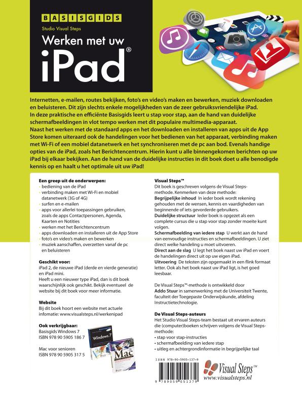 Achterkant van Basisgids Werken met uw iPad en iPhone