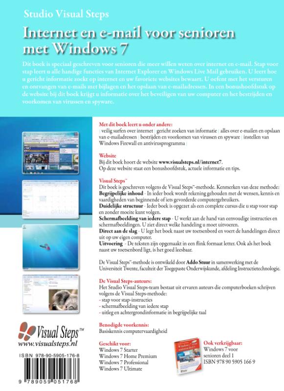 Achterkant van Internet en e-mail voor senioren met Windows 7