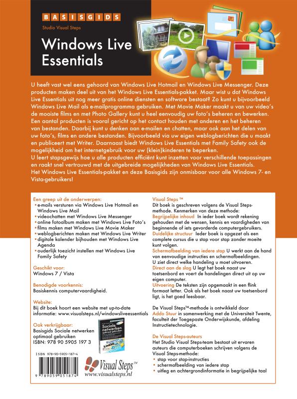 Achterkant van Basisgids Windows Live Essentials
