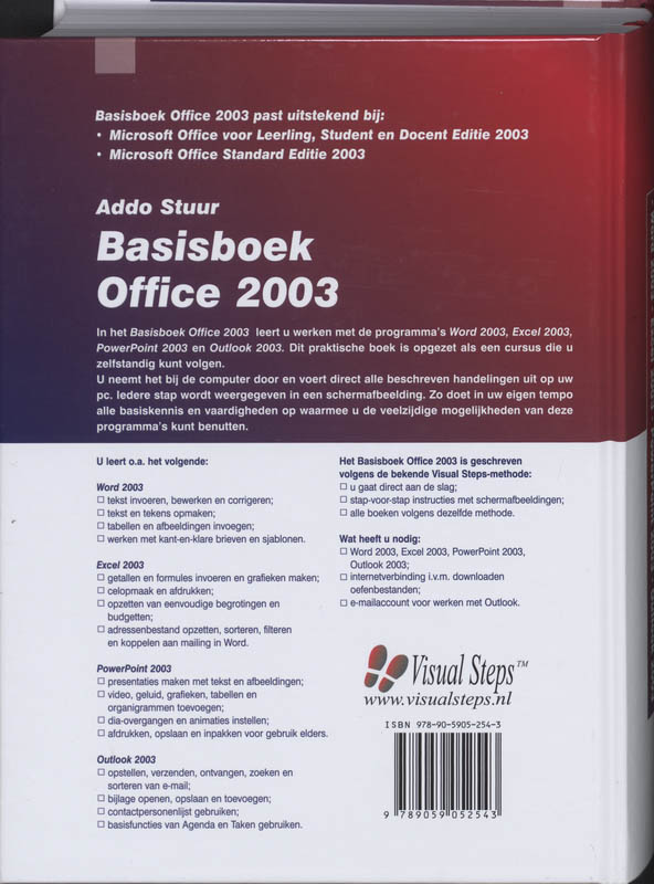 Achterkant van Basisboek Office 2002/2003