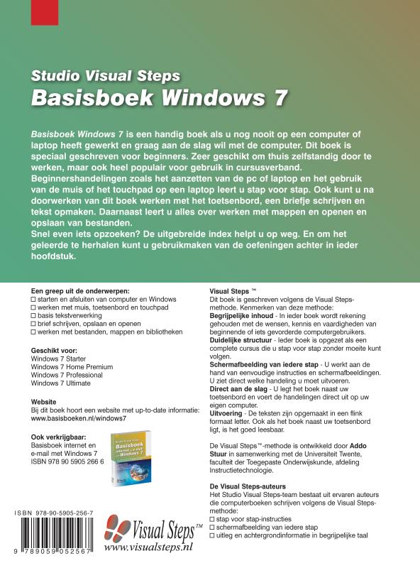 Achterkant van Basisboek Windows 7