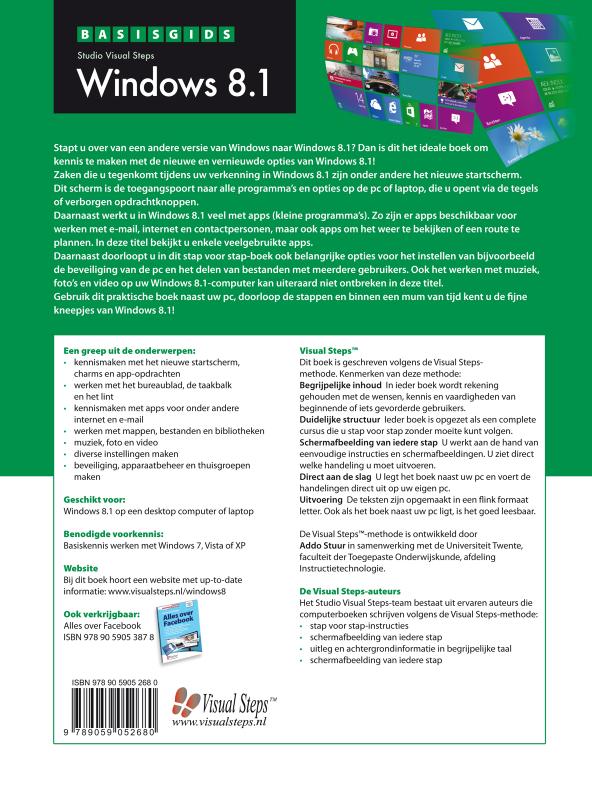 Achterkant van Basisgids Windows 8