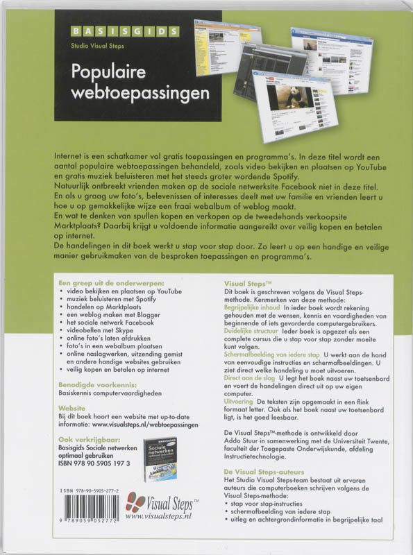 Achterkant van Basisgids Populaire webtoepassingen