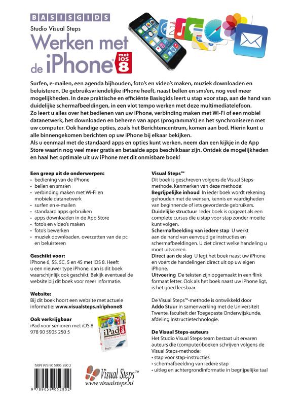 Achterkant van Basisgids werken met de iPhone met iOS 8