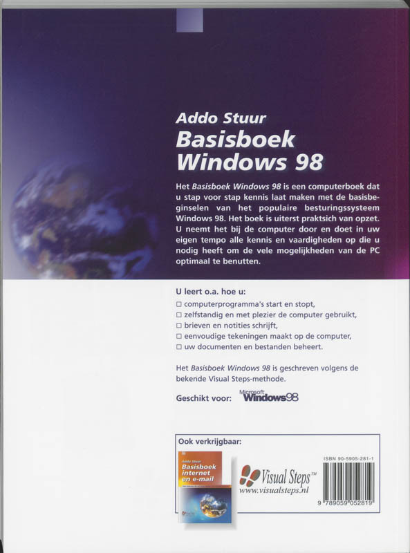 Achterkant van Basisboek Windows 98