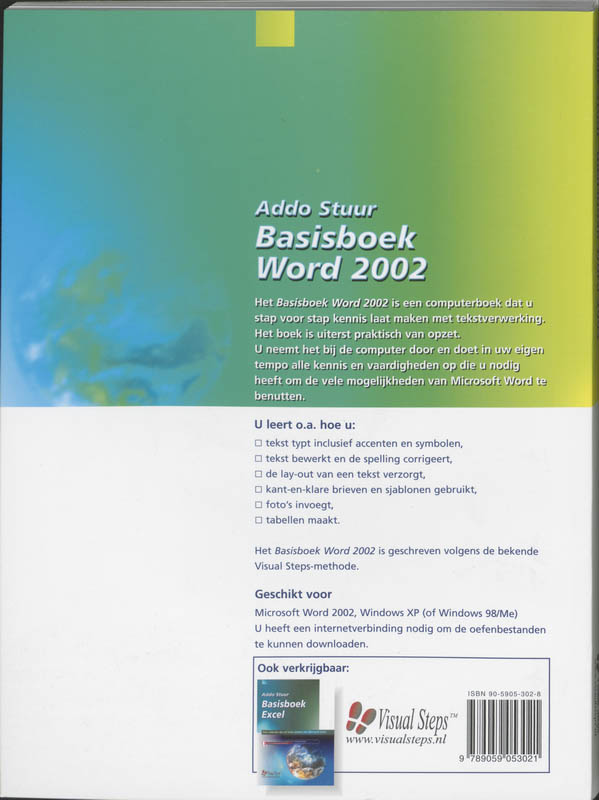 Achterkant van Basisboek Word 2002