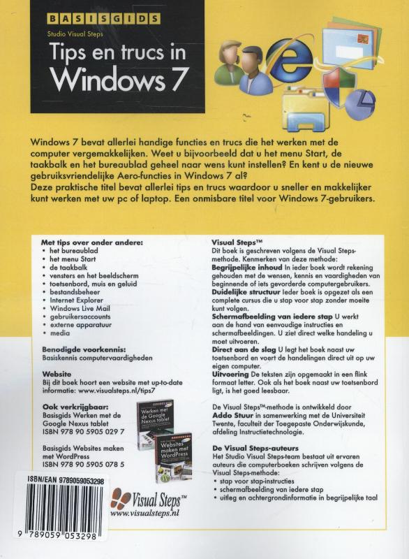 Achterkant van Basisgids tips en trucs in Windows 7