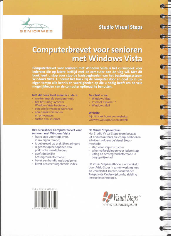 Achterkant van Computerbrevet voor senioren met Windows Vista