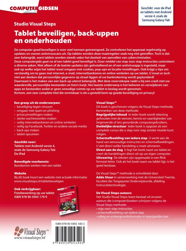 Achterkant van Computergids tablet beveiligen, back-uppen en onderhouden