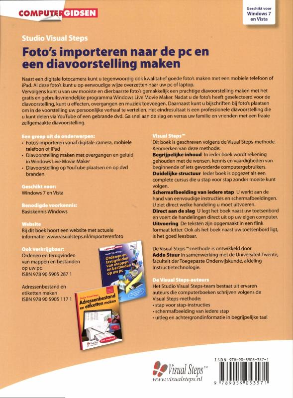 Achterkant van Foto's importeren naar de pc en een diavoorstelling maken