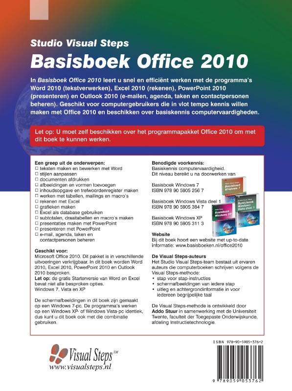 Achterkant van Basisboek Office 2010