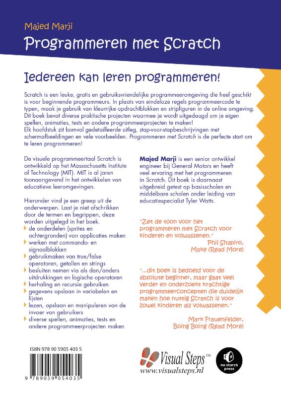 Achterkant van Programmeren met Scratch