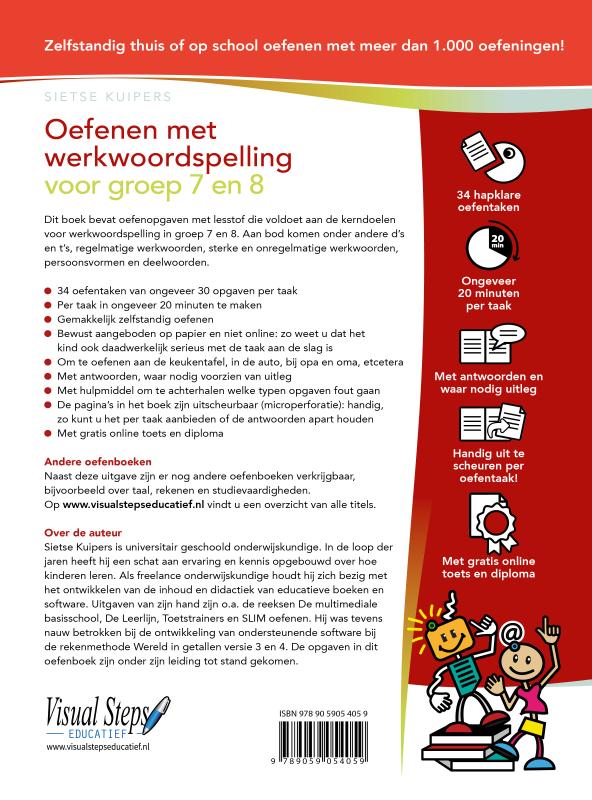 Achterkant van Oefenen met werkwoordspelling voor groep 7 en 8