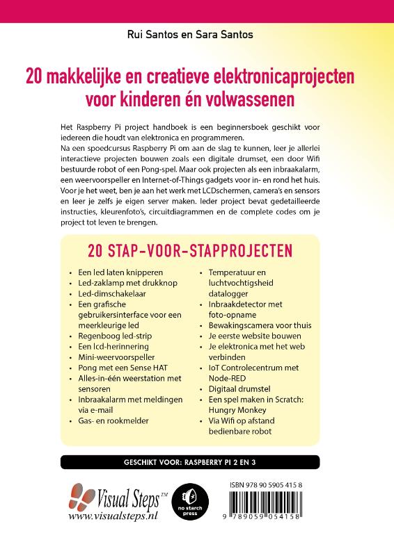 Achterkant van Raspberry Pi project handboek