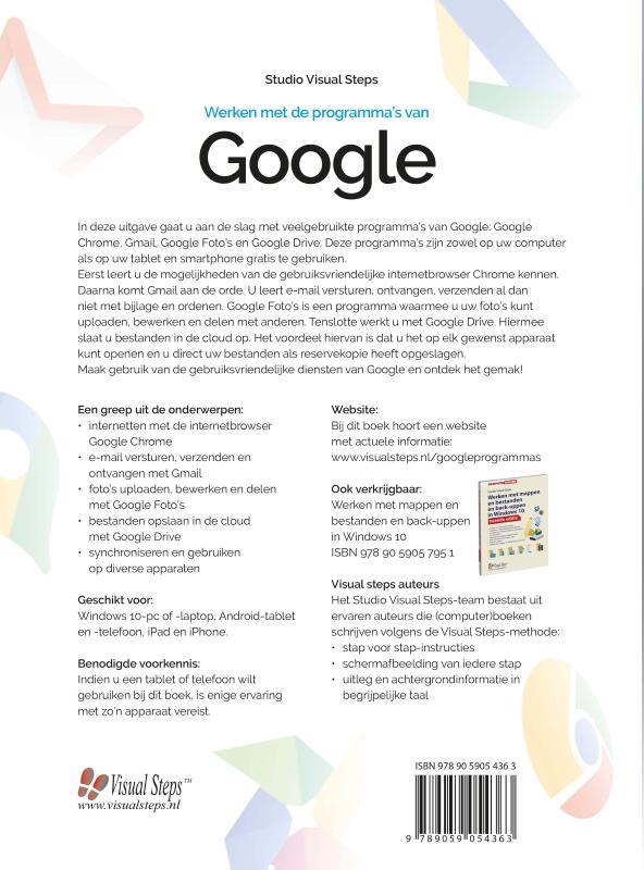 Achterkant van Werken met de programma's van Google