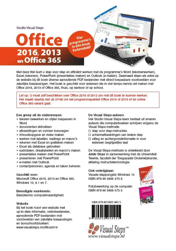 Achterkant van Office 2016, 2013 en Office 365
