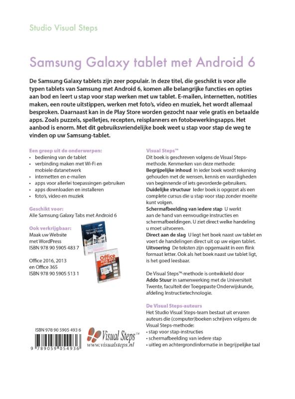 Achterkant van Samsung galaxy tablet met android 6