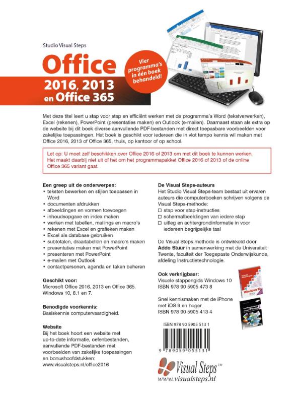 Achterkant van Office 2016 en 2013